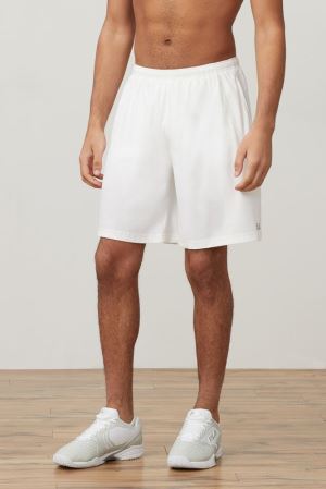 FILA Fundamental Double Layer Shorts White,Mens Tennis | CA.POMXWE976